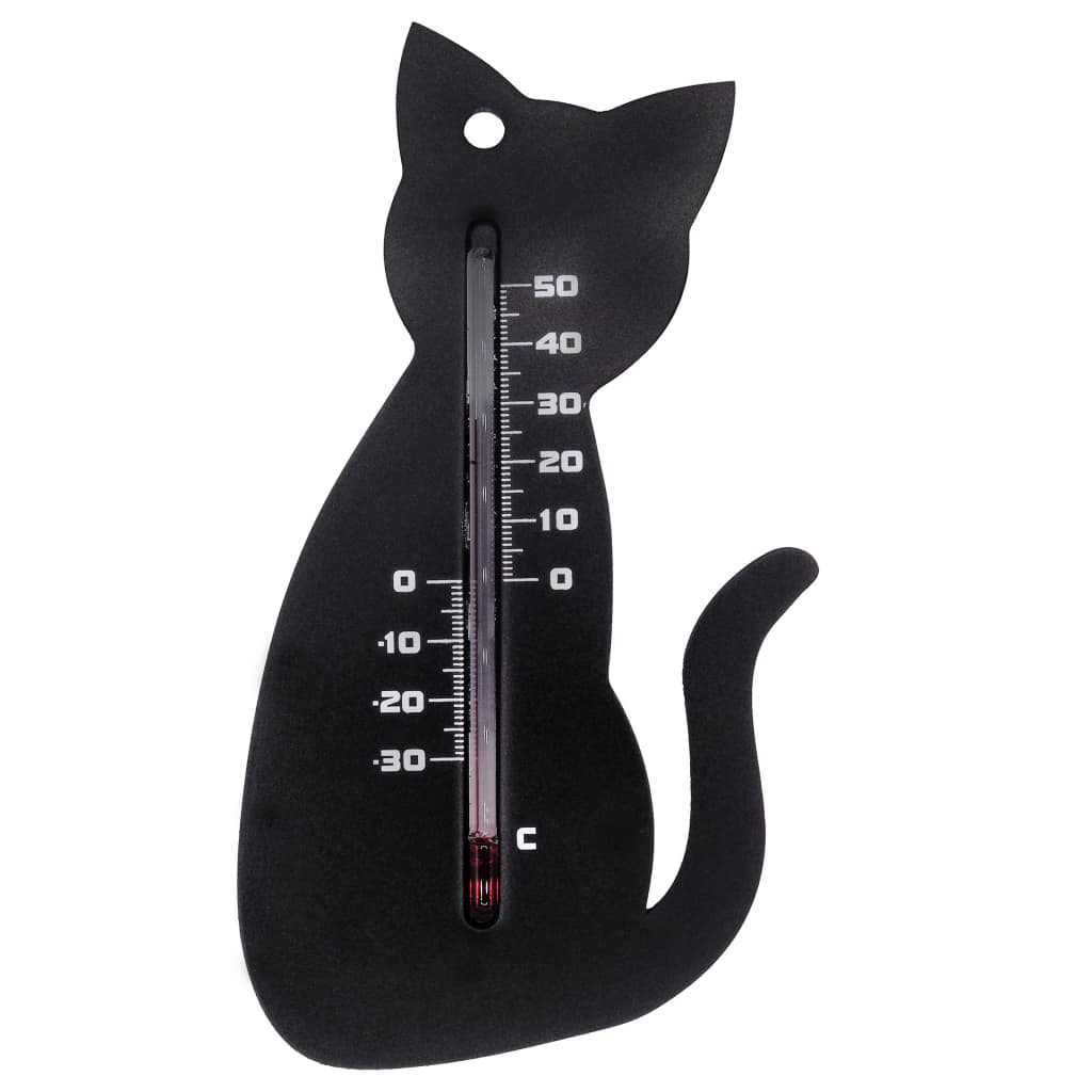 Wandthermometer kat zwart