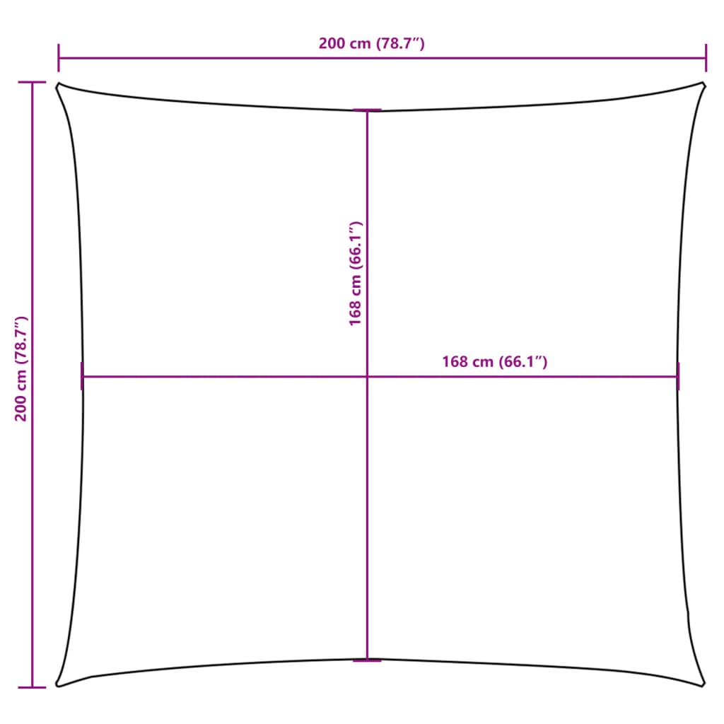 Zonnescherm vierkant 2x2 m oxford stof crèmekleurig