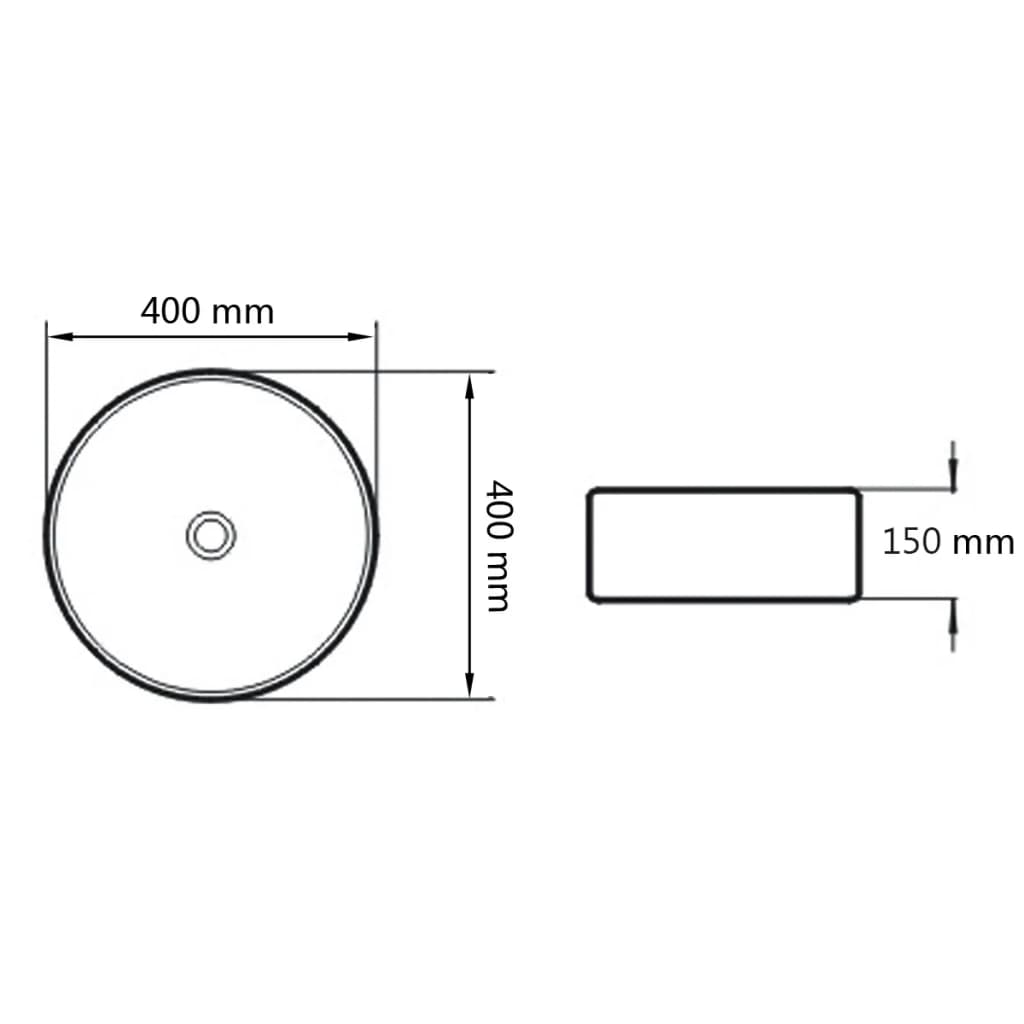 Wastafel rond 40x15 cm keramiek wit