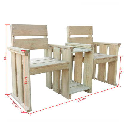 Tuinbank 2-zits 150 cm geïmpregneerd grenenhout