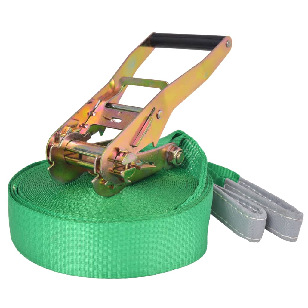 Slackline 15 m x 50 mm 150 kg groen