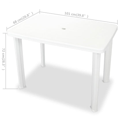 Tuintafel 101x68x72 cm kunststof wit