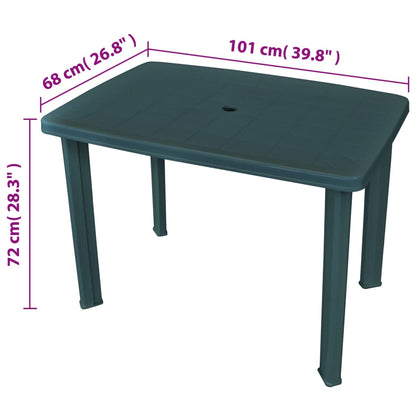 Tuintafel 101x68x72 cm kunststof groen