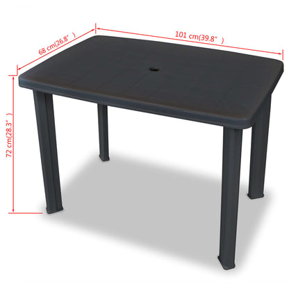 Tuintafel 101x68x72 cm kunststof antraciet