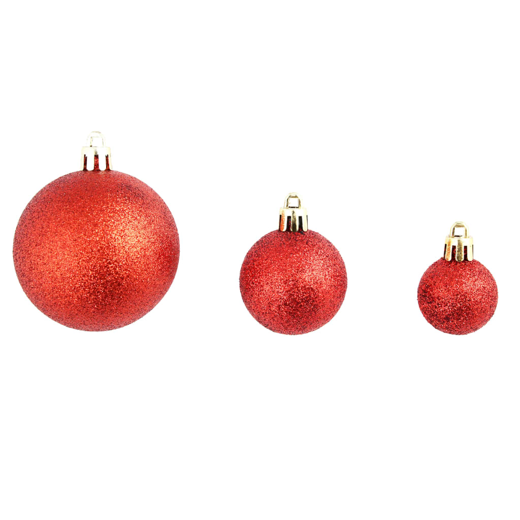 100-delige Kerstballenset 3/4/6 cm rood