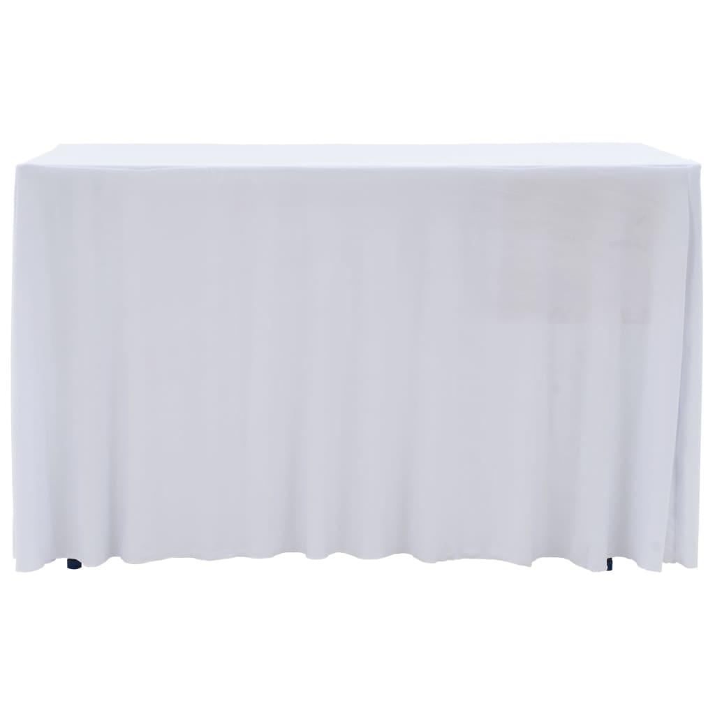 2 st Tafelhoezen stretch met rok 120x60,5x74 cm wit