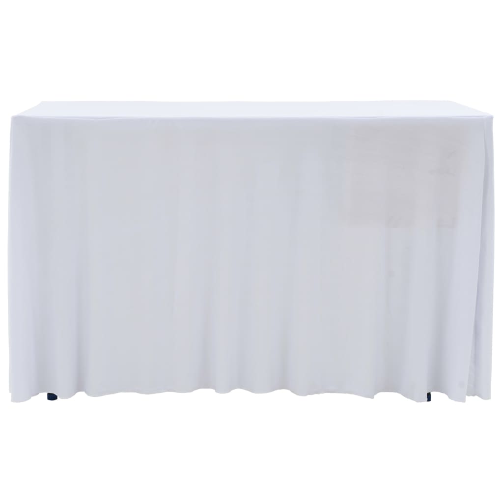 2 st Tafelhoezen stretch met rok 183x76x74 cm wit