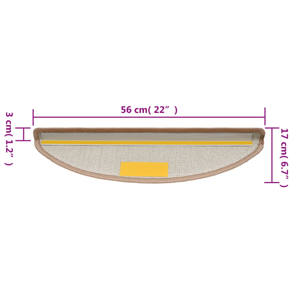 15 st Trapmatten 56x17x3 cm lichtbruin