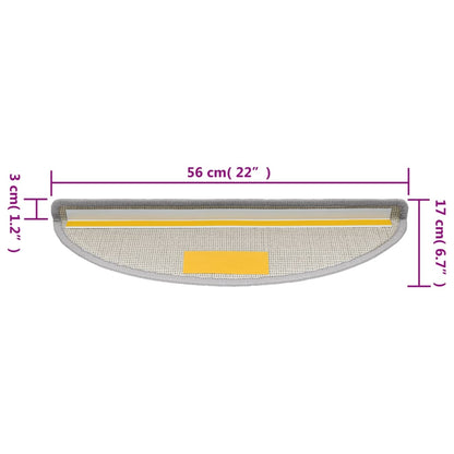 15 st Trapmatten 56x17x3 cm lichtgrijs