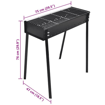 Houtskoolbarbecue staand vierkant 75x28 cm