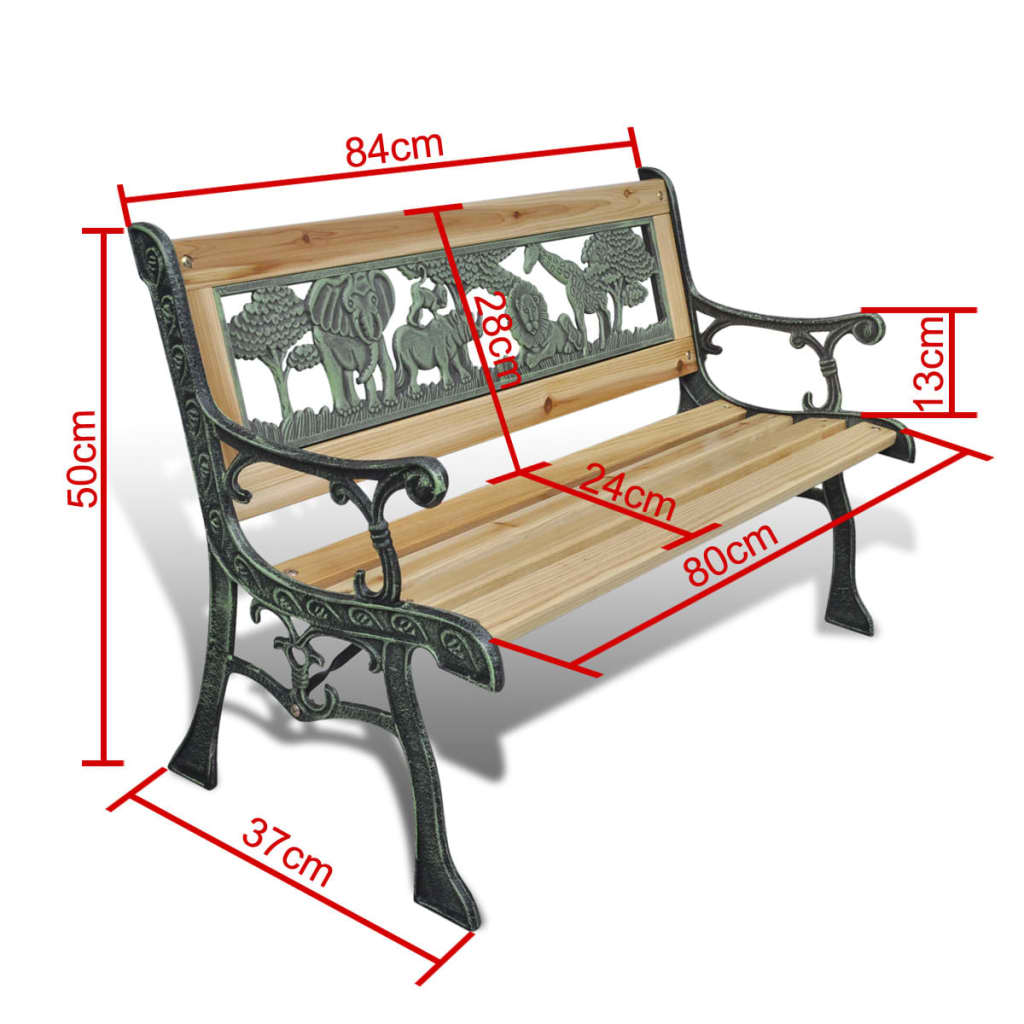 Kindertuinbank 84 cm hout