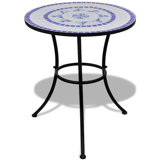 Bistrotafel 60 cm mozaïek blauw en wit