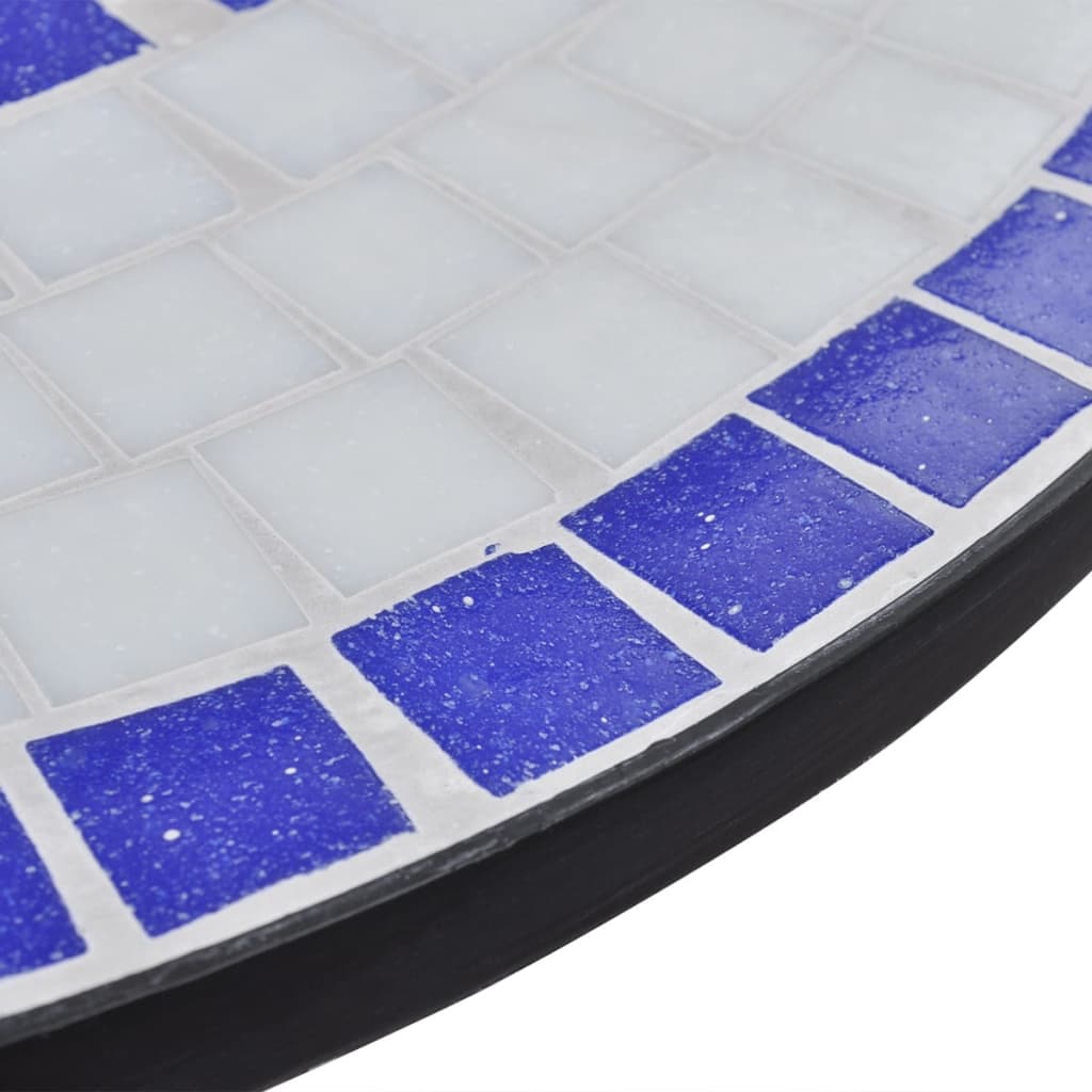 Bistrotafel 60 cm mozaïek blauw en wit