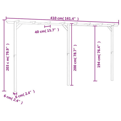 Pergola 410x40x203 cm hout