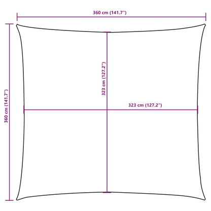 Zonnescherm vierkant 3,6x3,6 m oxford stof crèmekleurig