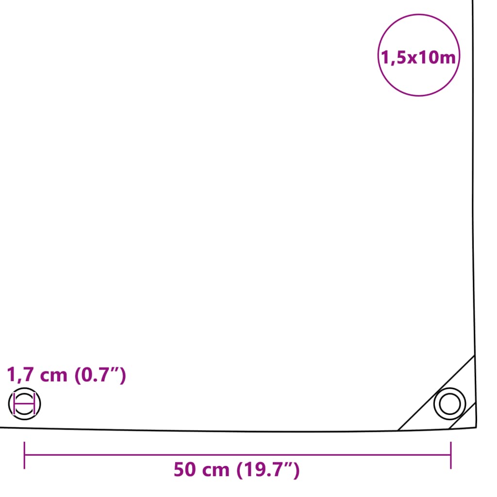 Dekzeil 650 g/m² 1,5x10 m wit