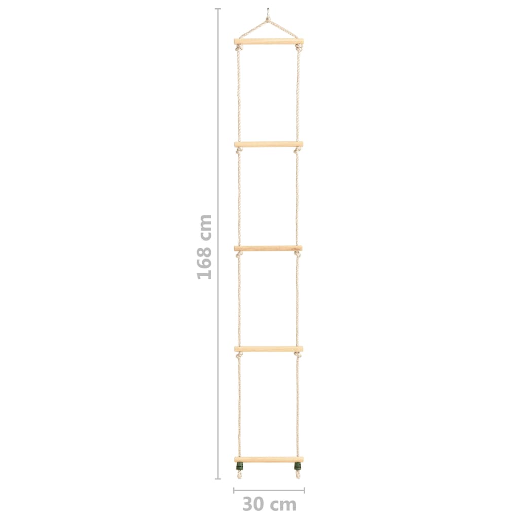 Touwladder 30x168 cm massief hout en PE