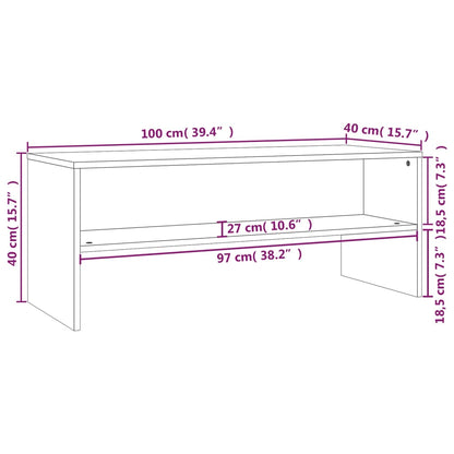 Tv-meubel 100x40x40 cm bewerkt hout zwart