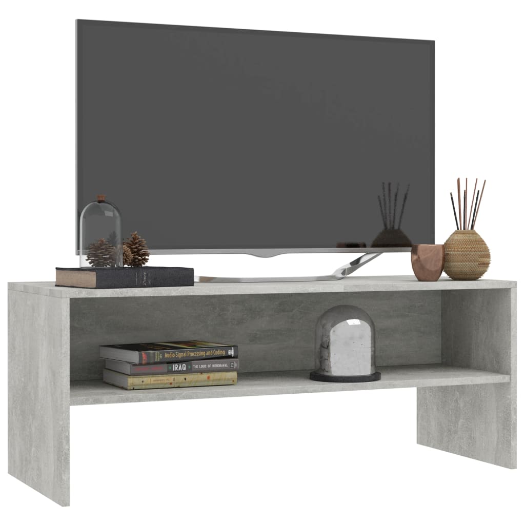 Tv-meubel 100x40x40 cm bewerkt hout betongrijs