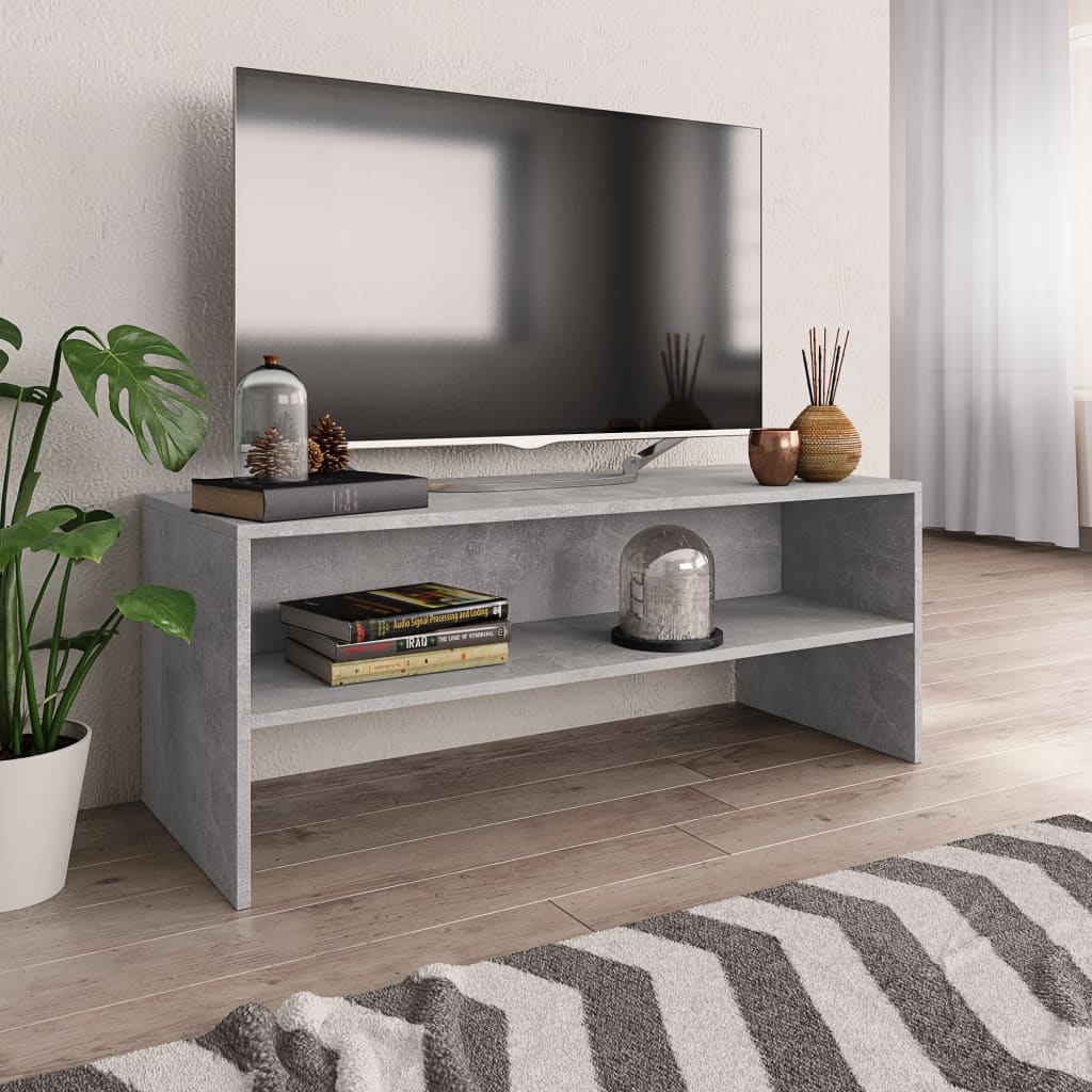 Tv-meubel 100x40x40 cm bewerkt hout betongrijs