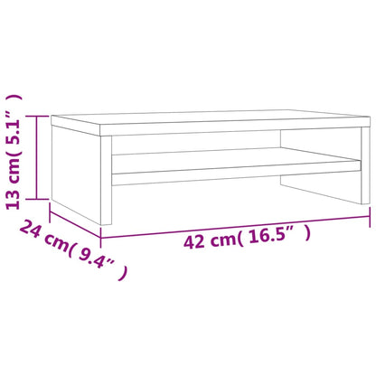 Monitorstandaard 42x24x13 cm bewerkt hout sonoma eikenkleurig