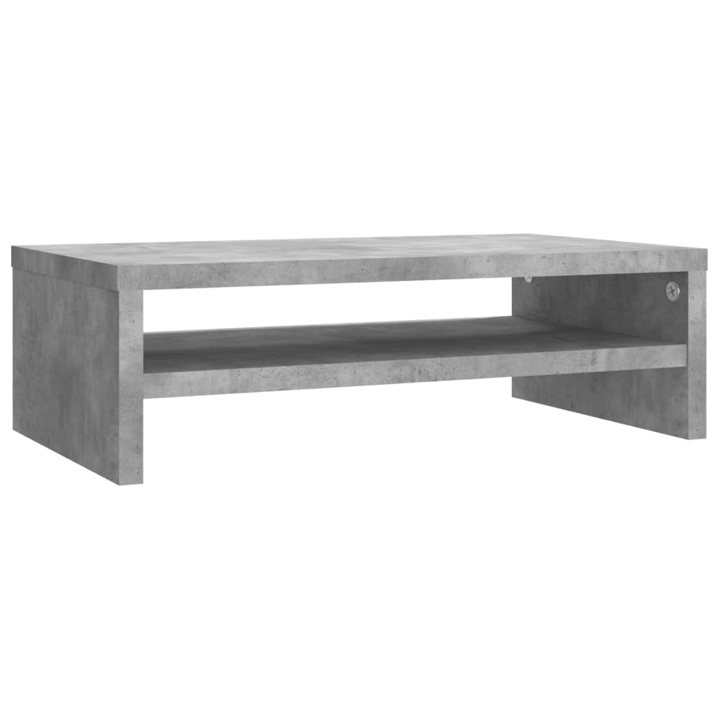 Monitorstandaard 42x24x13 cm bewerkt hout betongrijs