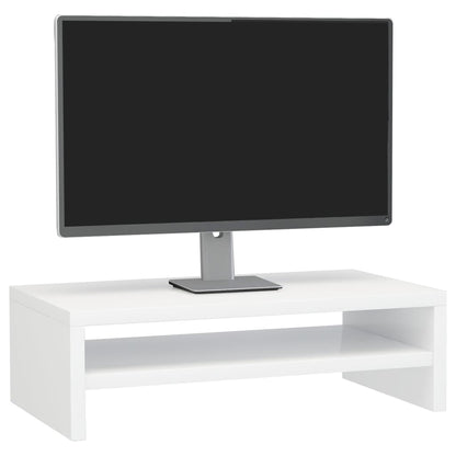 Monitorstandaard 42x24x13 cm bewerkt hout hoogglans wit