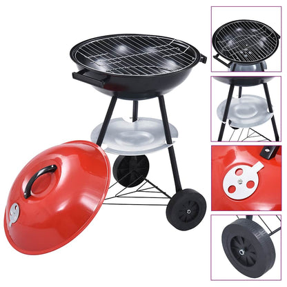 Kogelbarbecue houtskool met wieltjes XXL 44 cm