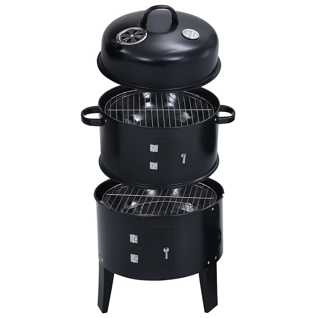 Houtskoolroker barbecue-grill 3-in-1 40x80 cm