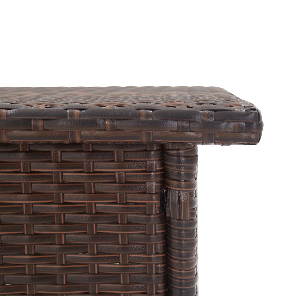 Theetafel 50x50x47 cm poly rattan bruin