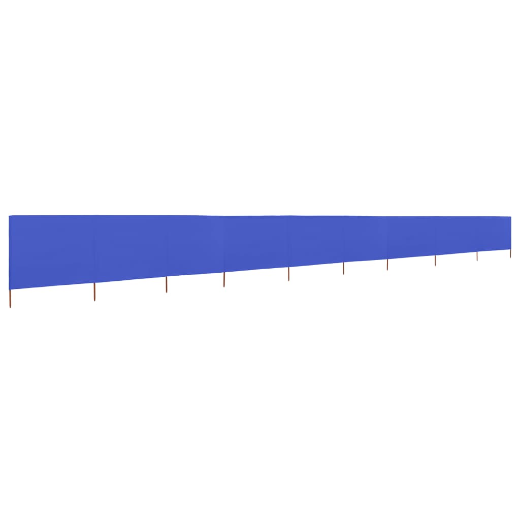 Windscherm 9-panelen 1200x80 cm stof azuurblauw