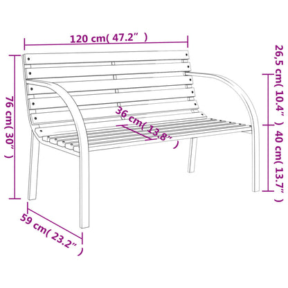 Tuinbank 120 cm hout grijs