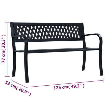 Tuinbank 125 cm staal zwart