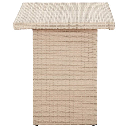 Tuintafel 110x60x67 cm poly rattan beige