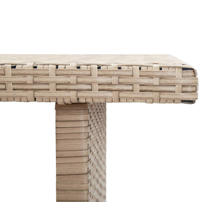 Tuintafel 110x60x67 cm poly rattan beige