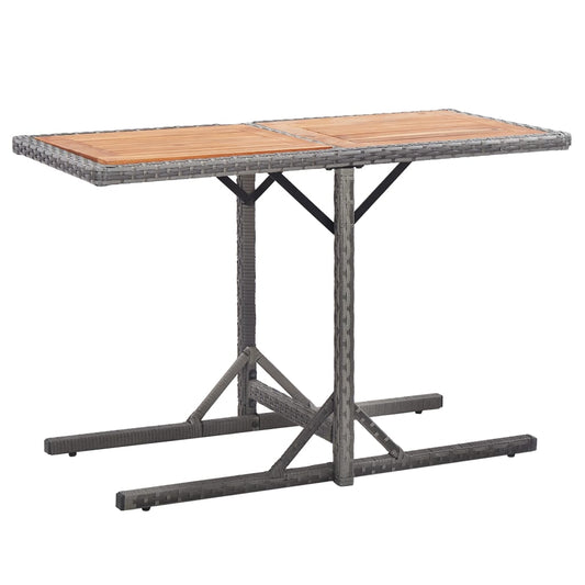 Tuintafel poly rattan en massief acaciahout antraciet