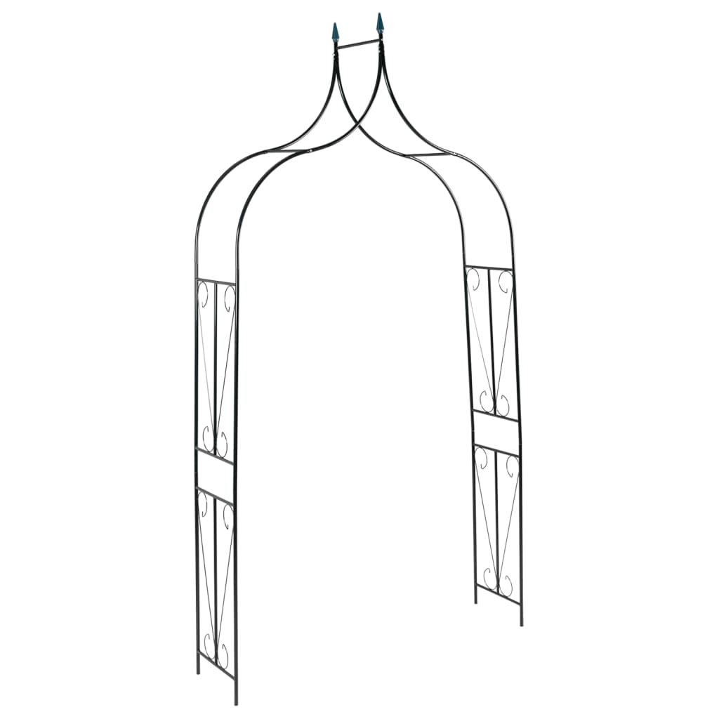 Tuinboog 120x38x258 cm ijzer donkergroen