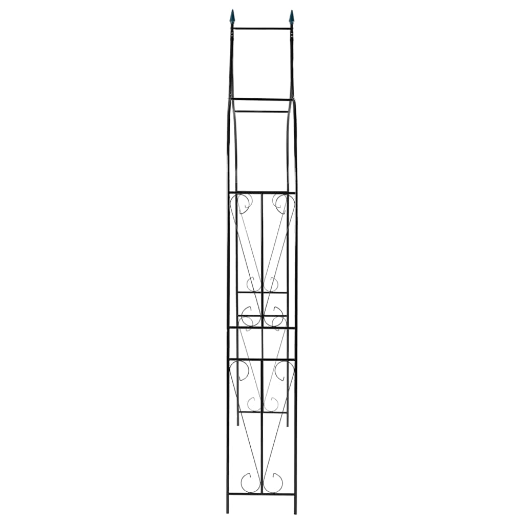 Tuinboog 120x38x258 cm ijzer donkergroen