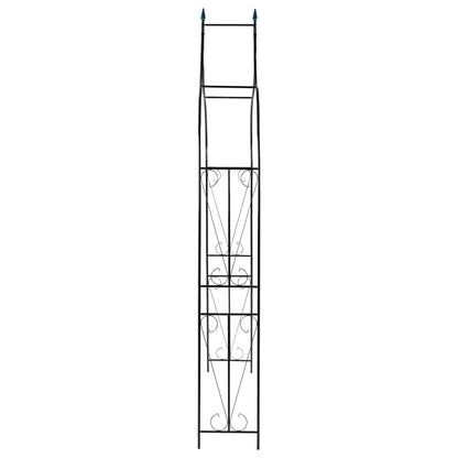 Tuinboog 120x38x258 cm ijzer donkergroen