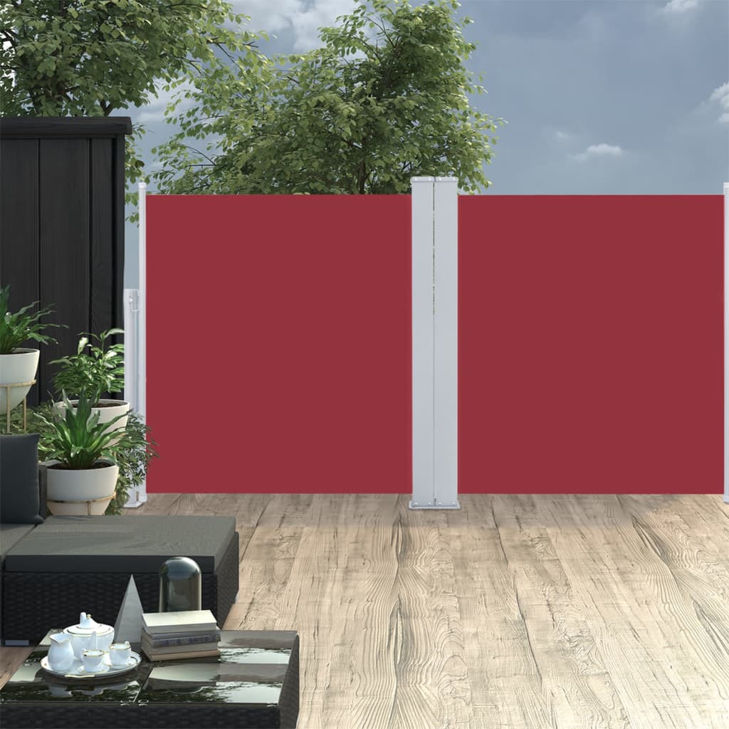 Windscherm uittrekbaar 100x600 cm rood