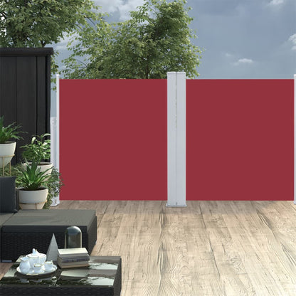 Windscherm uittrekbaar 100x600 cm rood