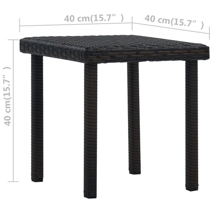 Tuintheetafel 40x40x40 cm poly rattan bruin