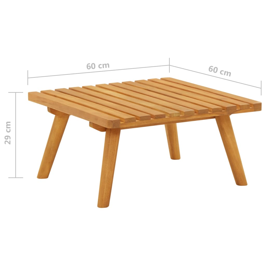 Tuinvoetenbank met kussen 60x60x29 cm massief acaciahout