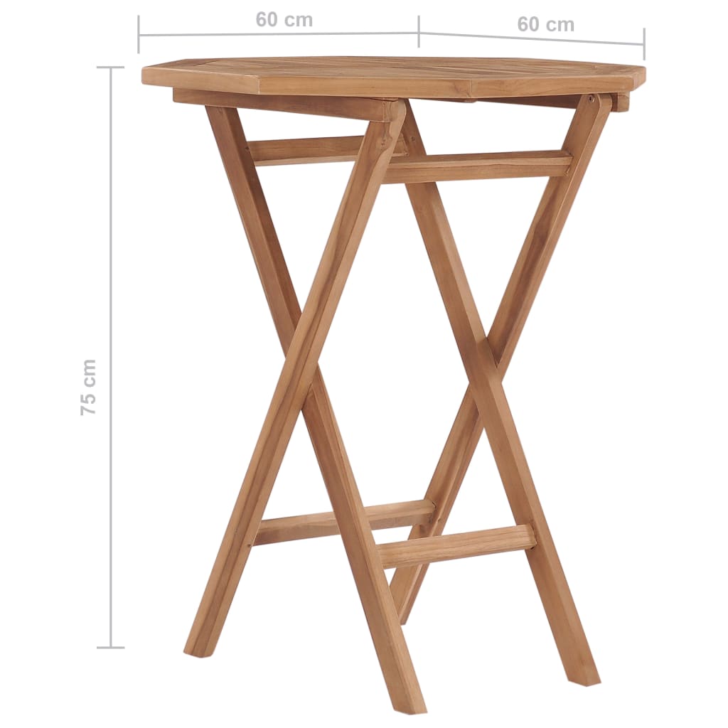 Tuintafel inklapbaar 60x60x75 cm massief teakhout