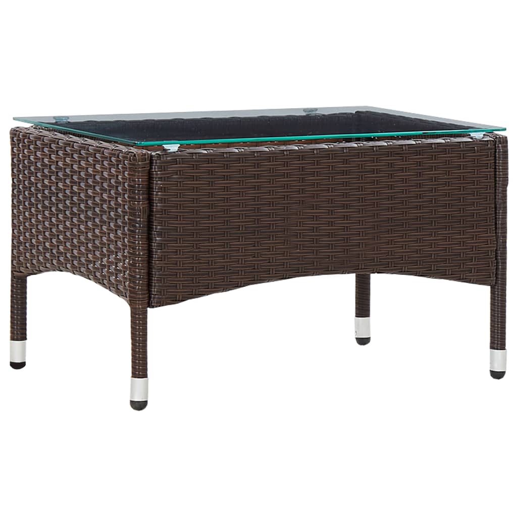 Salontafel 60x40x36 cm poly rattan bruin