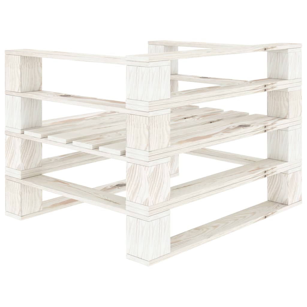 Tuinfauteuil pallet hout wit