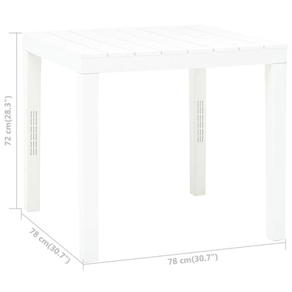 Tuintafel 78x78x72 cm kunststof wit