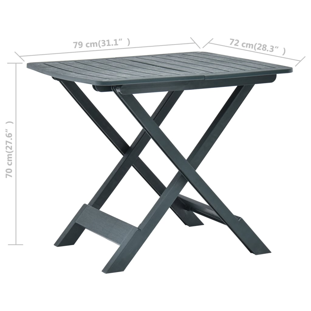 Tuintafel inklapbaar 79x72x70 cm kunststof groen