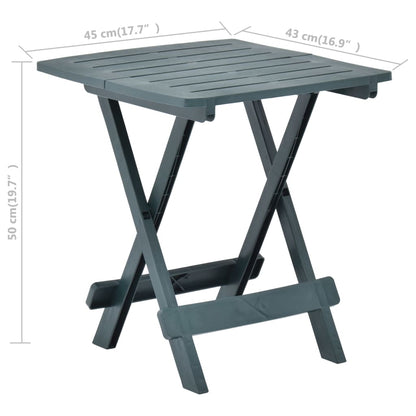 Tuintafel inklapbaar 45x43x50 cm kunststof groen