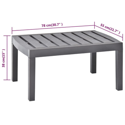 Tuintafel 78x55x38 cm kunststof mokkakleurig